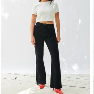 Nelle Atelier THE LÉA JEAN in ONYX black the high rise flare size 23 petite